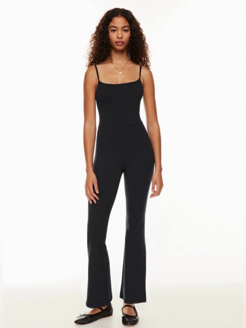 Aritzia Wilfred Free Divinity Kick Flare Jumpsuit in Black Size Large Athleisure